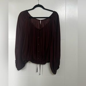 Free People Maroon Bubble Top. Size XL.